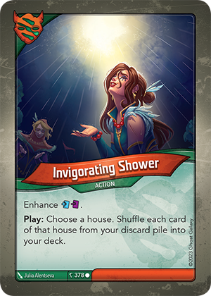 Invigorating Shower, a KeyForge card illustrated by Julia Alentseva