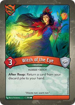 Witch of the Eye, a KeyForge card illustrated by Maria Poliakova