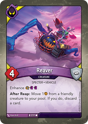 Reaver, a KeyForge card illustrated by Hans Krill