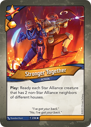 Stronger Together, a KeyForge card illustrated by Brandon Hunt