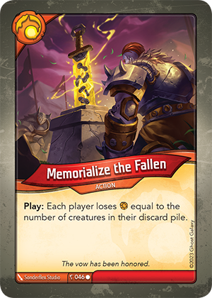 Memorialize the Fallen, a KeyForge card illustrated by Sonderflex Studio