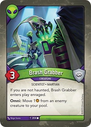 Brash Grabber, a KeyForge card illustrated by Martian