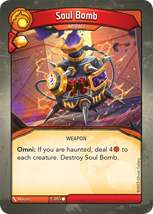 Soul Bomb, a KeyForge card illustrated by Monztre