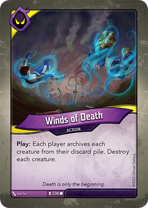 Winds of Death, a KeyForge card illustrated by Leo Sá