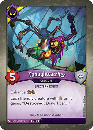 Thoughtcatcher, a KeyForge card illustrated by Robot