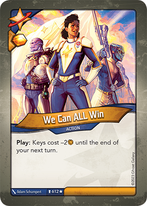 We Can ALL Win, a KeyForge card illustrated by Adam Schumpert