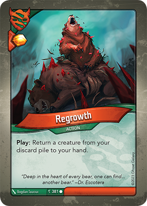 Regrowth, a KeyForge card illustrated by Bogdan Tauciuc