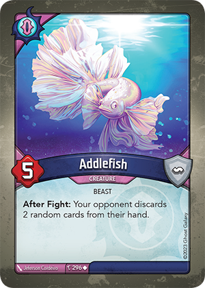 Addlefish, a KeyForge card illustrated by Jeferson Cordeiro
