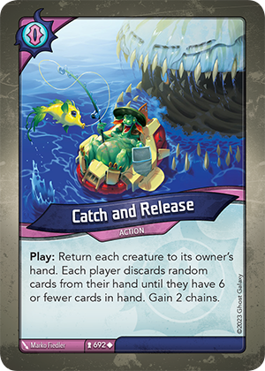 Catch and Release, a KeyForge card illustrated by Marko Fiedler