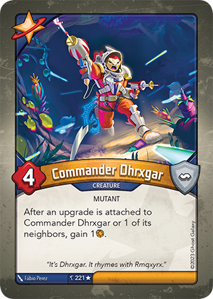 Commander Dhrxgar, a KeyForge card illustrated by Fábio Perez