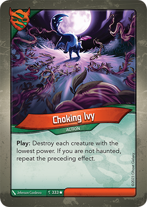 Choking Ivy, a KeyForge card illustrated by Jeferson Cordeiro