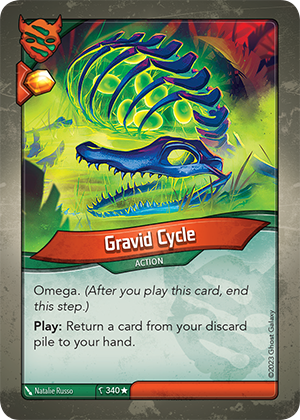 Gravid Cycle, a KeyForge card illustrated by Natalie Russo