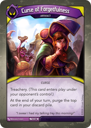 Curse of Forgetfulness, a KeyForge card illustrated by Mariana Ennes