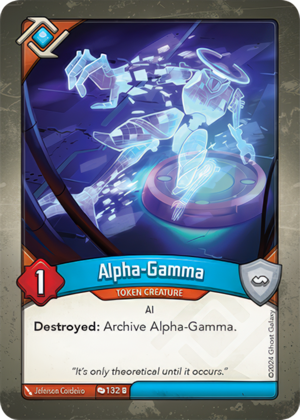 Alpha-Gamma, a KeyForge card illustrated by Jeferson Cordeiro