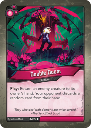 Double Doom, a KeyForge card illustrated by Matthew Mizak