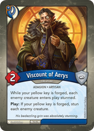 Viscount of Aerys, a KeyForge card illustrated by Adagion