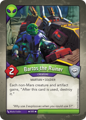 Bartos the Ruiner, a KeyForge card illustrated by Marko Fiedler
