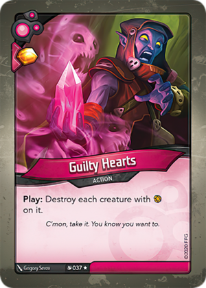 Guilty Hearts, a KeyForge card illustrated by Grigory Serov