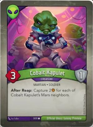 Cobalt Kapulet, a KeyForge card illustrated by Martian
