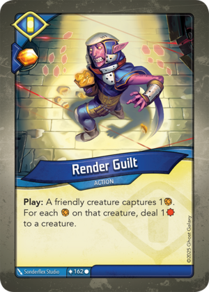 Render Guilt, a KeyForge card illustrated by Sonderflex Studio