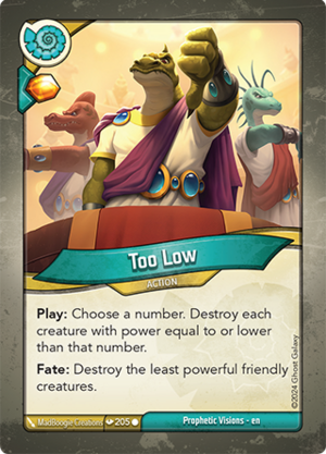 Too Low, a KeyForge card illustrated by MadBoogie Creations