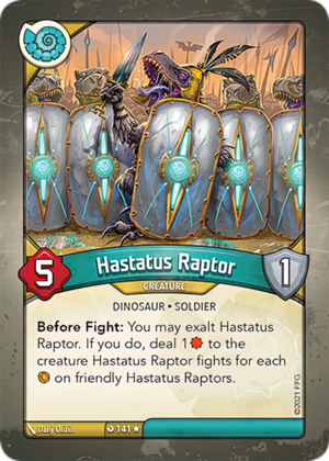 Hastatus Raptor, a KeyForge card illustrated by Dany Orizio