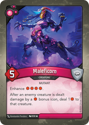 Maleficorn, a KeyForge card illustrated by Mutant