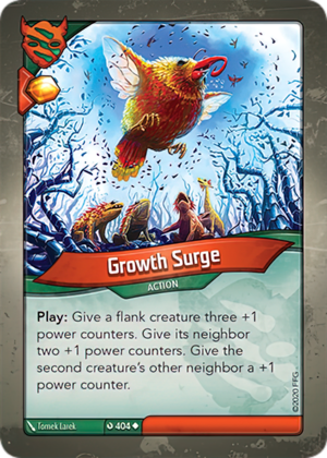 Growth Surge, a KeyForge card illustrated by Tomek Larek