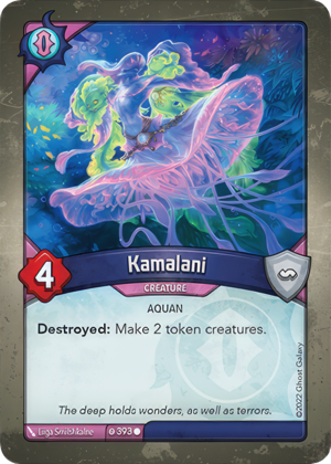 Kamalani, a KeyForge card illustrated by Liiga Smilshkalne