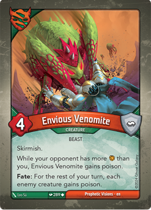 Envious Venomite, a KeyForge card illustrated by Leo Sá