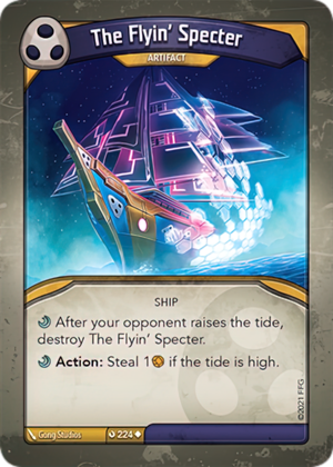 The Flyin’ Specter, a KeyForge card illustrated by Gong Studios