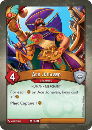 Ace Jonavan, a KeyForge card illustrated by Human