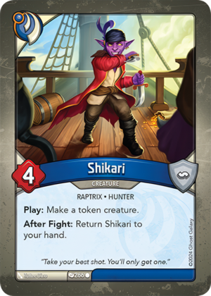 Shikari, a KeyForge card illustrated by Tuttee Dino