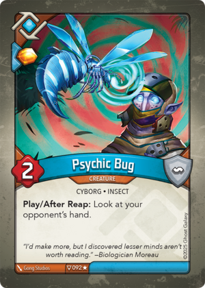 Psychic Bug, a KeyForge card illustrated by Gong Studios