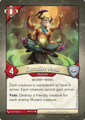 Corrosive Monk, a KeyForge card illustrated by Mutant