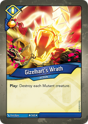 Gizelhart’s Wrath, a KeyForge card illustrated by Chris Bjors