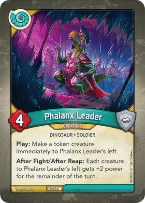 Phalanx Leader, a KeyForge card illustrated by Saurian
