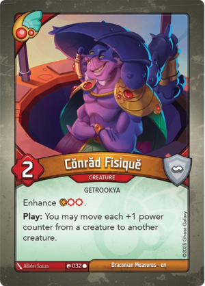 Cŏnrăd Fisiquĕ, a KeyForge card illustrated by Getrookya