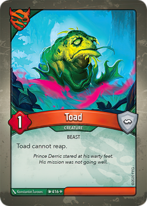 Toad, a KeyForge card illustrated by Konstantin Turovec