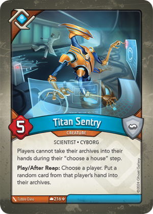 Titan Sentry, a KeyForge card illustrated by Tuttee Dino