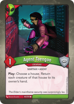 Agent Taengoo (Ironyx Rebels), a KeyForge card illustrated by Martian