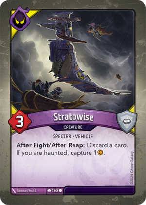 Stratowise, a KeyForge card illustrated by Ronnie Price II