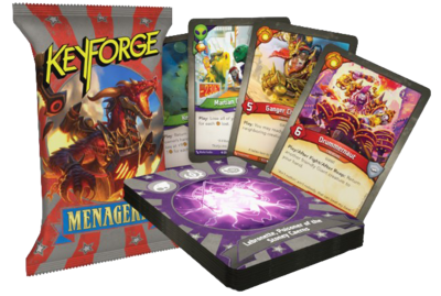 A preview of a KeyForge: Menagerie deck