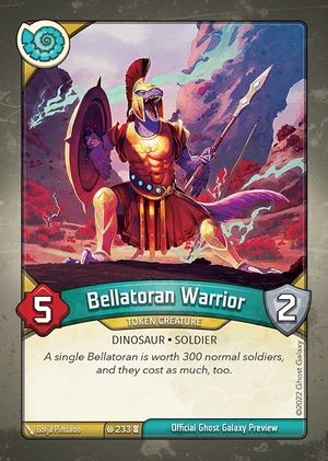 Bellatoran Warrior, a KeyForge card illustrated by Borja Pindado