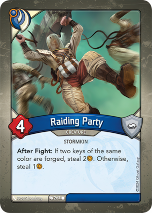 Raiding Party, a KeyForge card illustrated by Scott Schomburg