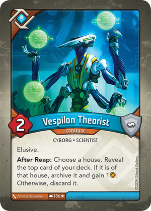 Vespilon Theorist, a KeyForge card illustrated by Ameen Naksewee