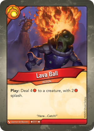 Lava Ball, a KeyForge card illustrated by Quentin de Warren