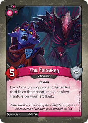 The Forsaken, a KeyForge card illustrated by Demon