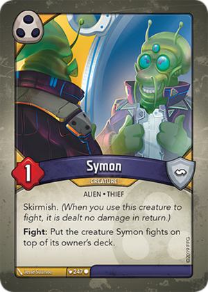 Symon, a KeyForge card illustrated by Jessé Suursoo