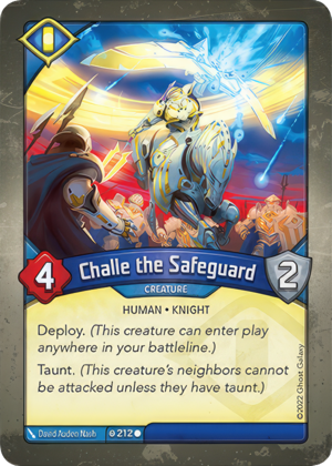 Challe the Safeguard, a KeyForge card illustrated by Human